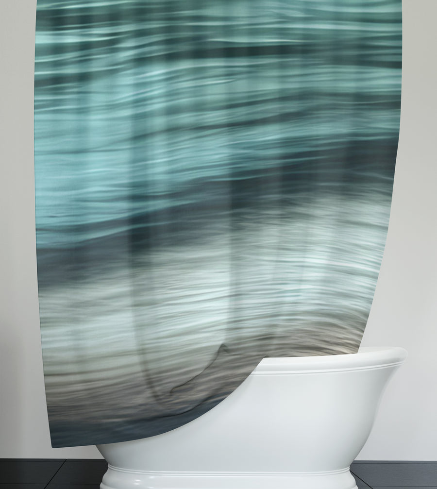 Teal Ocean Surface Texture Pattern Shower Curtain