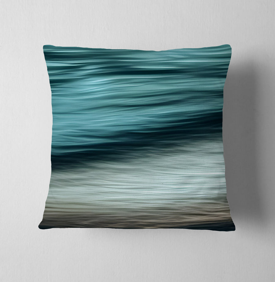 Teal Ocean Surface Texture Pattern Throw Pillow Cover