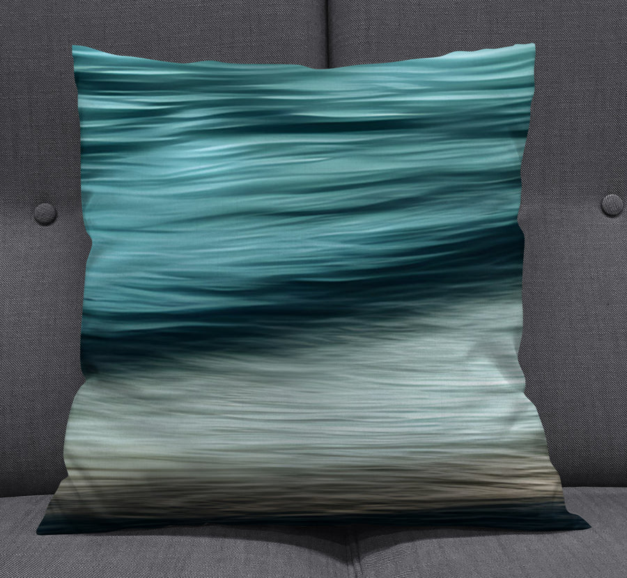 Teal Ocean Surface Texture Pattern Throw Pillow Cover