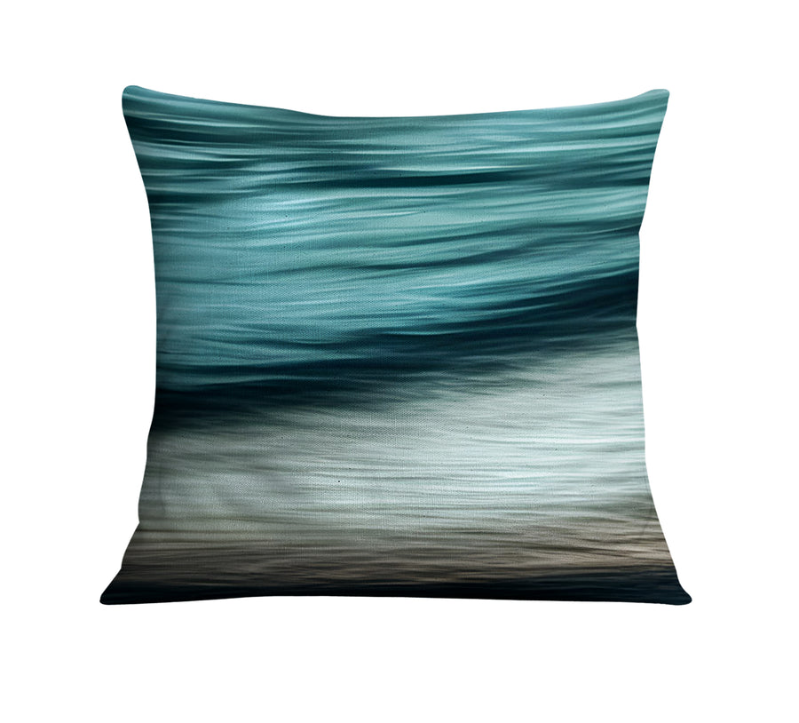 Teal Ocean Surface Texture Pattern Throw Pillow Cover