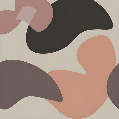 Beige and Brown Abstract Shape Pattern