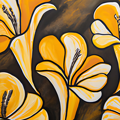 Yellow Floral Botanical Pattern