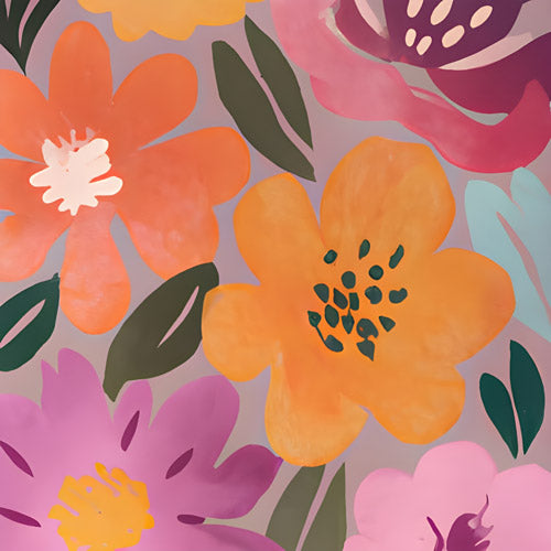 Pink and Orange Floral Pattern