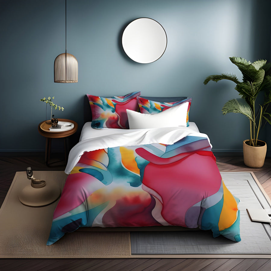 Multicolor Fluid Abstract Pattern Duvet Cover