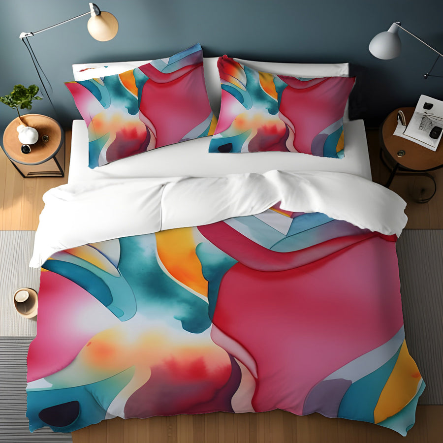 Multicolor Fluid Abstract Pattern Duvet Cover