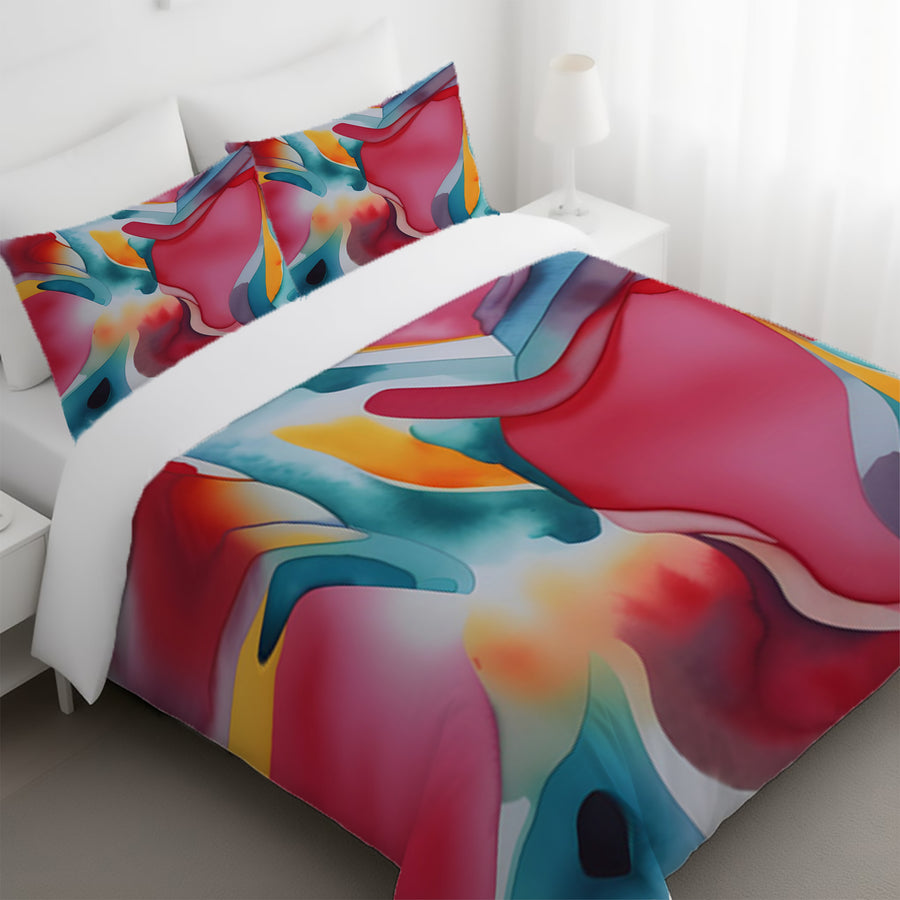 Multicolor Fluid Abstract Pattern Duvet Cover
