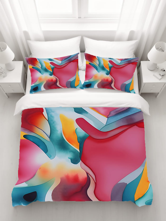 Multicolor Fluid Abstract Pattern Duvet Cover