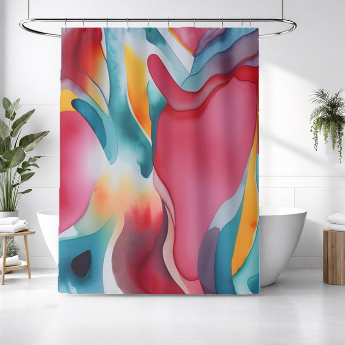 Multicolor Fluid Abstract Pattern Shower Curtain