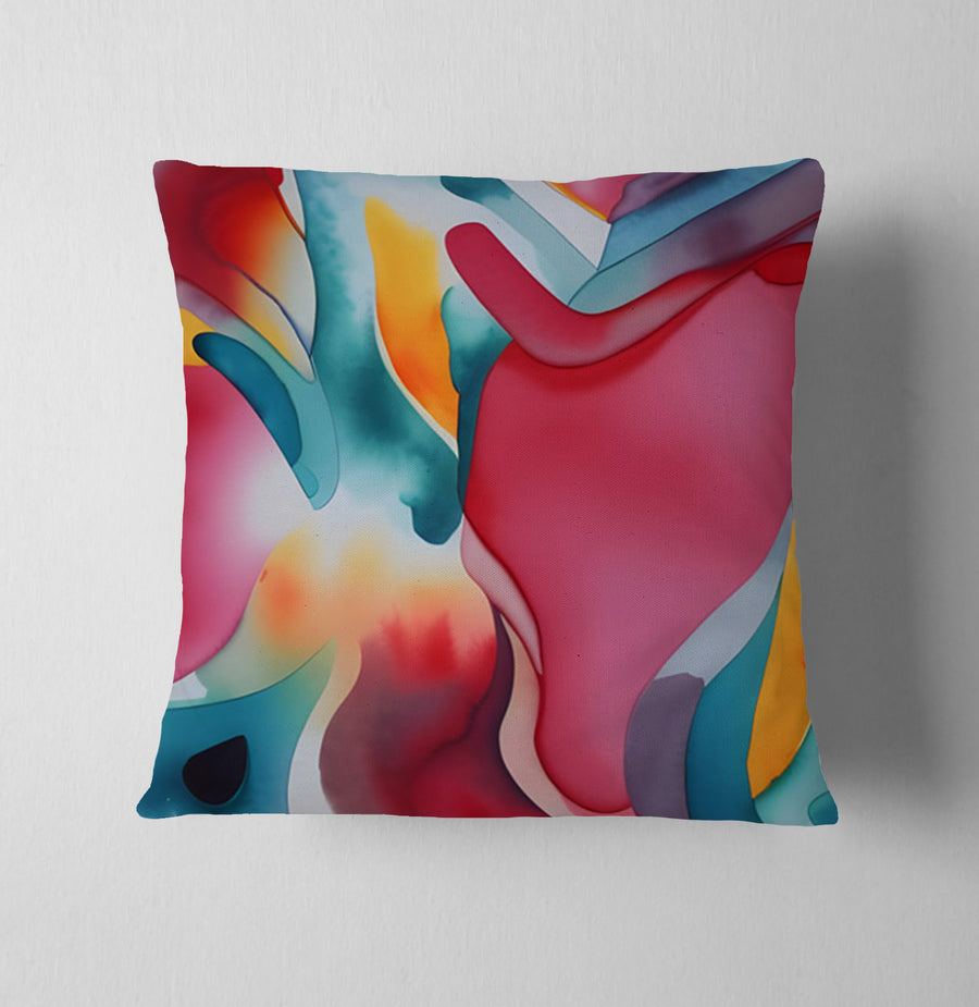 Multicolor Fluid Abstract Pattern Throw Pillow Cover