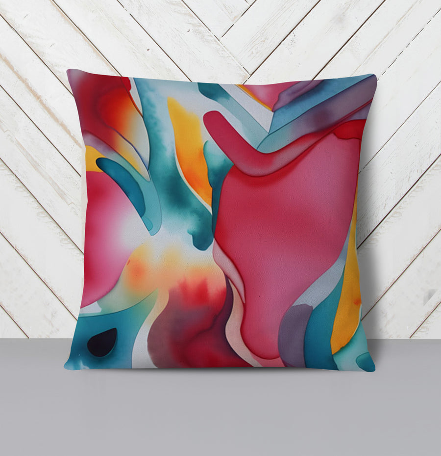 Multicolor Fluid Abstract Pattern Throw Pillow Cover