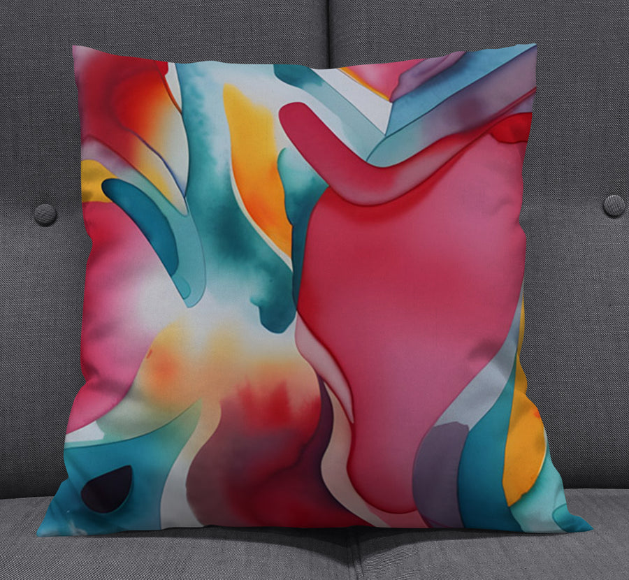 Multicolor Fluid Abstract Pattern Throw Pillow Cover