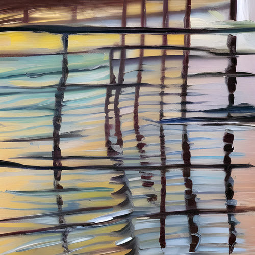Beige Linear Reflection Pattern