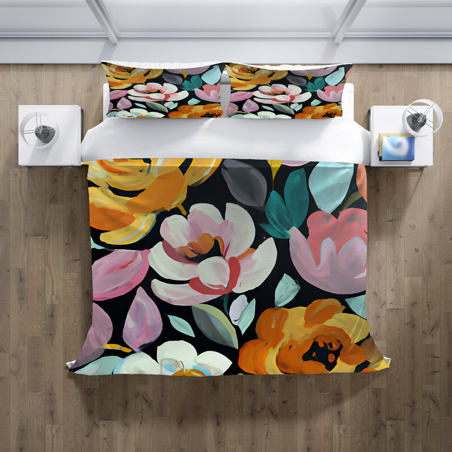 Multicolor Floral Garden Pattern Duvet Cover