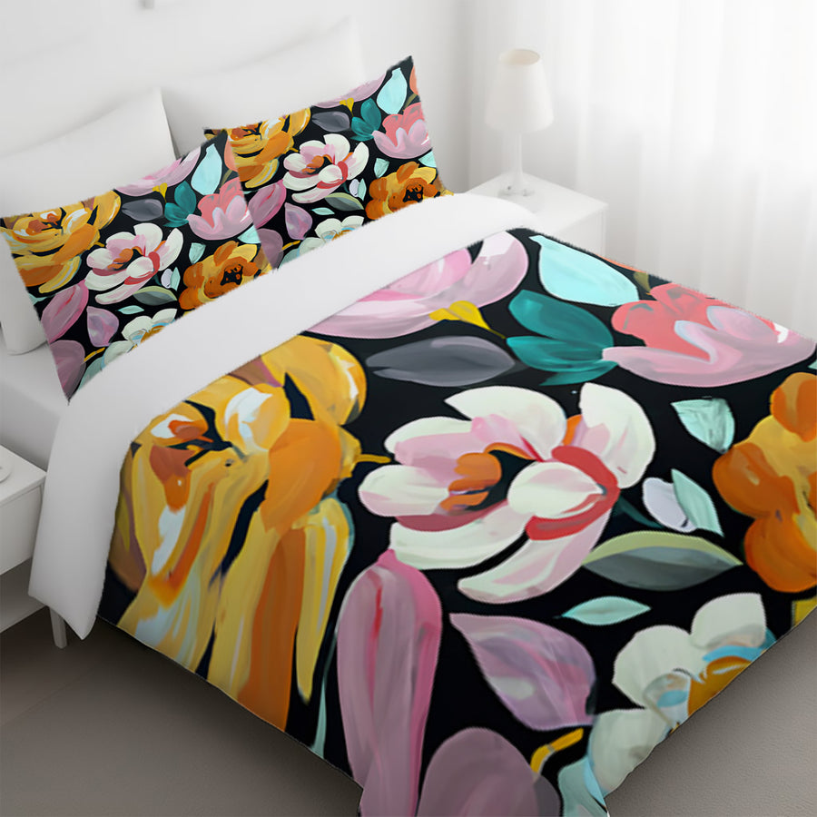Multicolor Floral Garden Pattern Duvet Cover