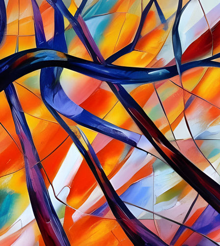 Multicolor Stained Glass Line Abstract Pattern
