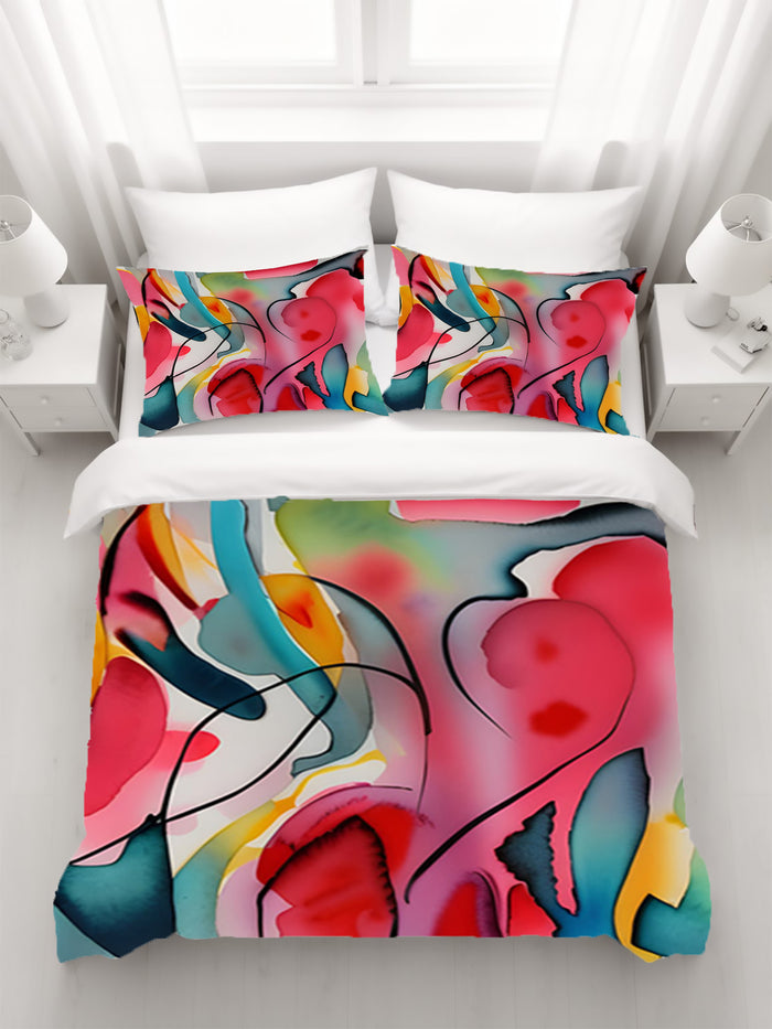 Multicolor Fluid Abstract Shape Pattern Duvet Cover