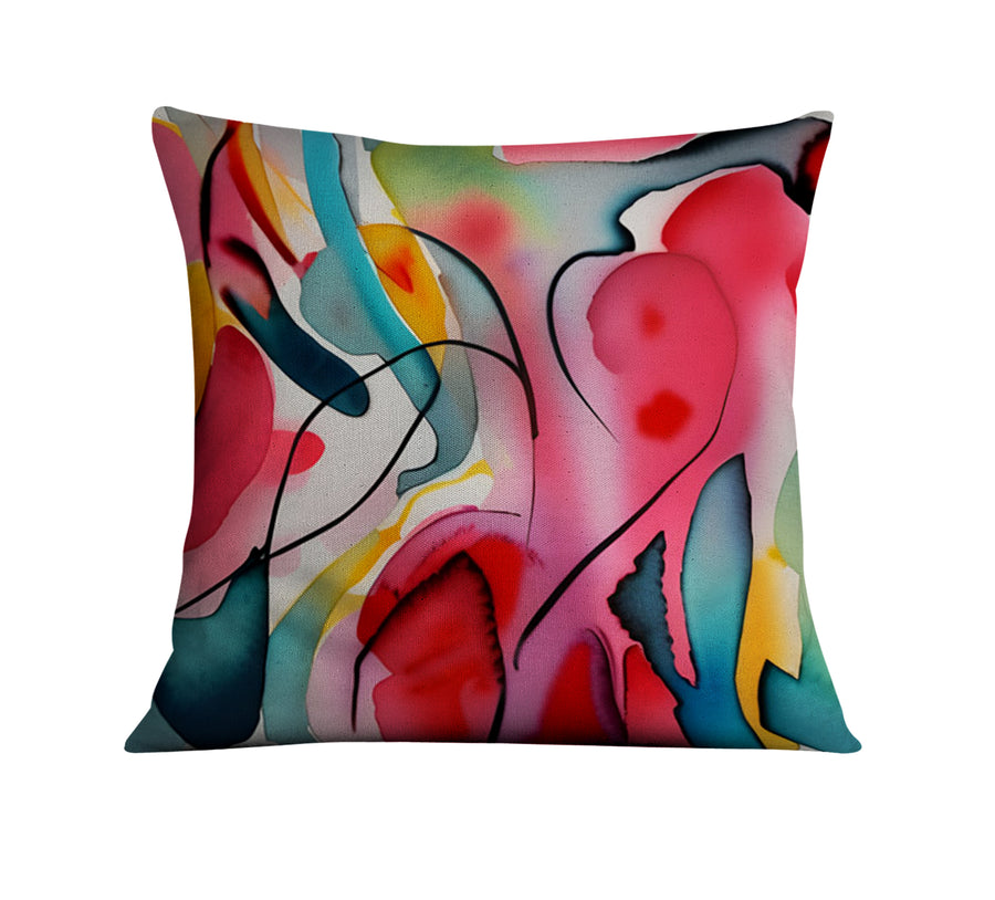 Multicolor Fluid Abstract Shape Pattern Throw Pillow Cover