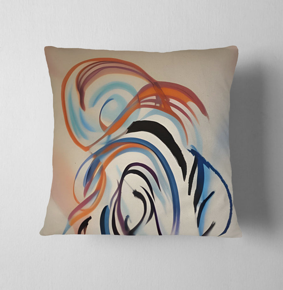 Multicolor Abstract Line Art Pattern Throw Pillow Cover