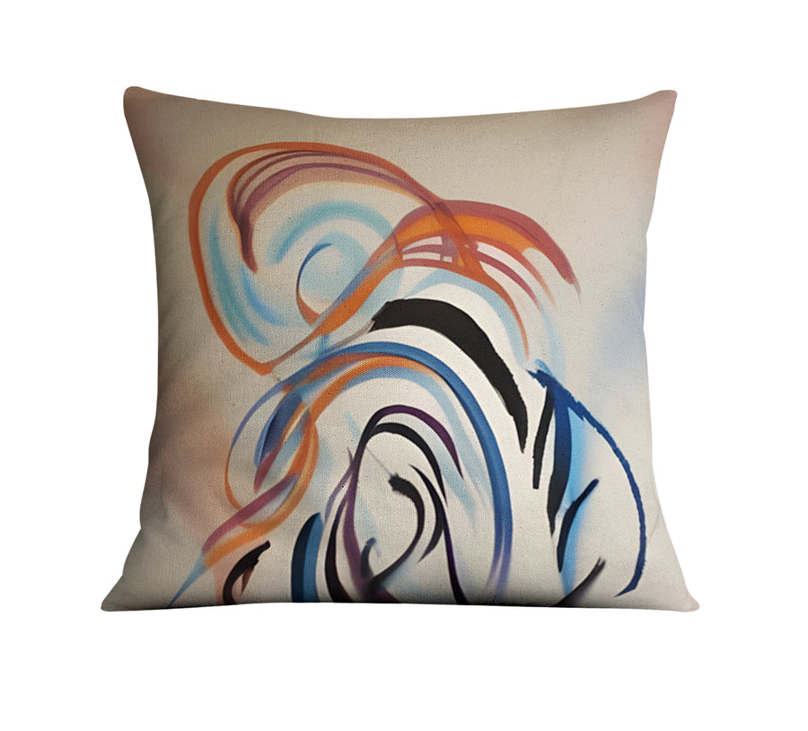 Multicolor Abstract Line Art Pattern Throw Pillow Cover