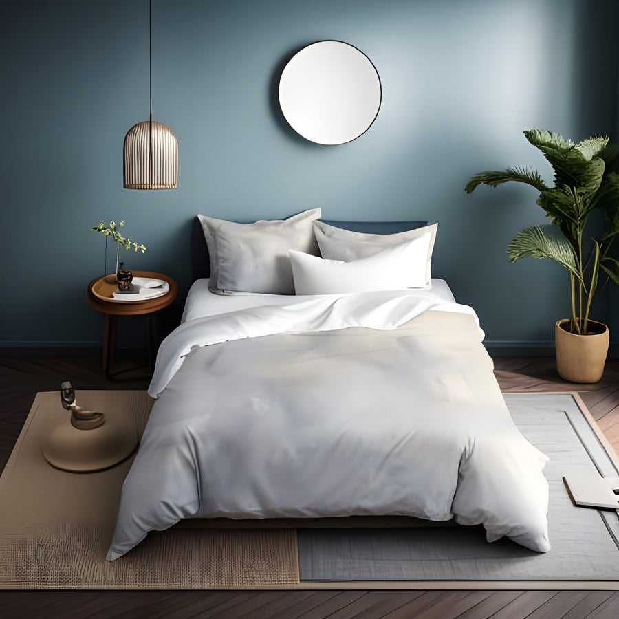 Soft Gray Marble Texture Pattern Duvet Cover