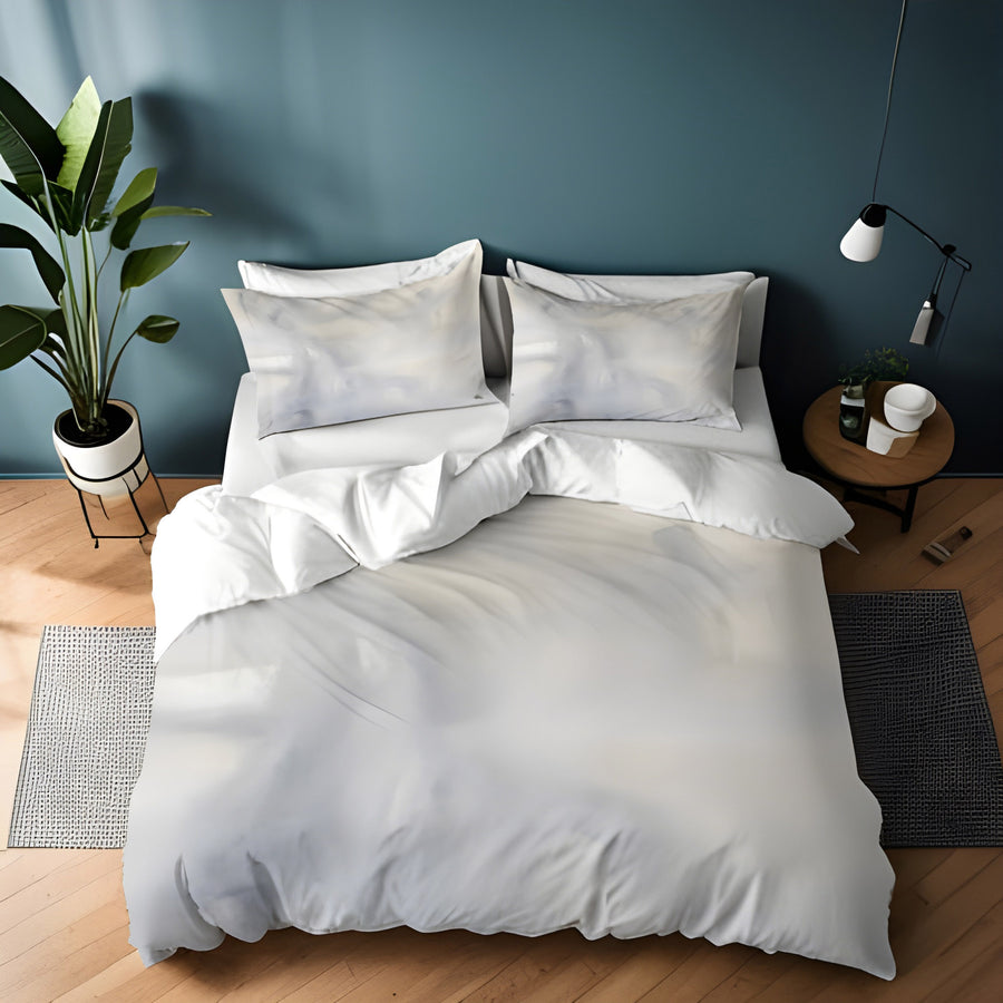 Soft Gray Marble Texture Pattern Duvet Cover