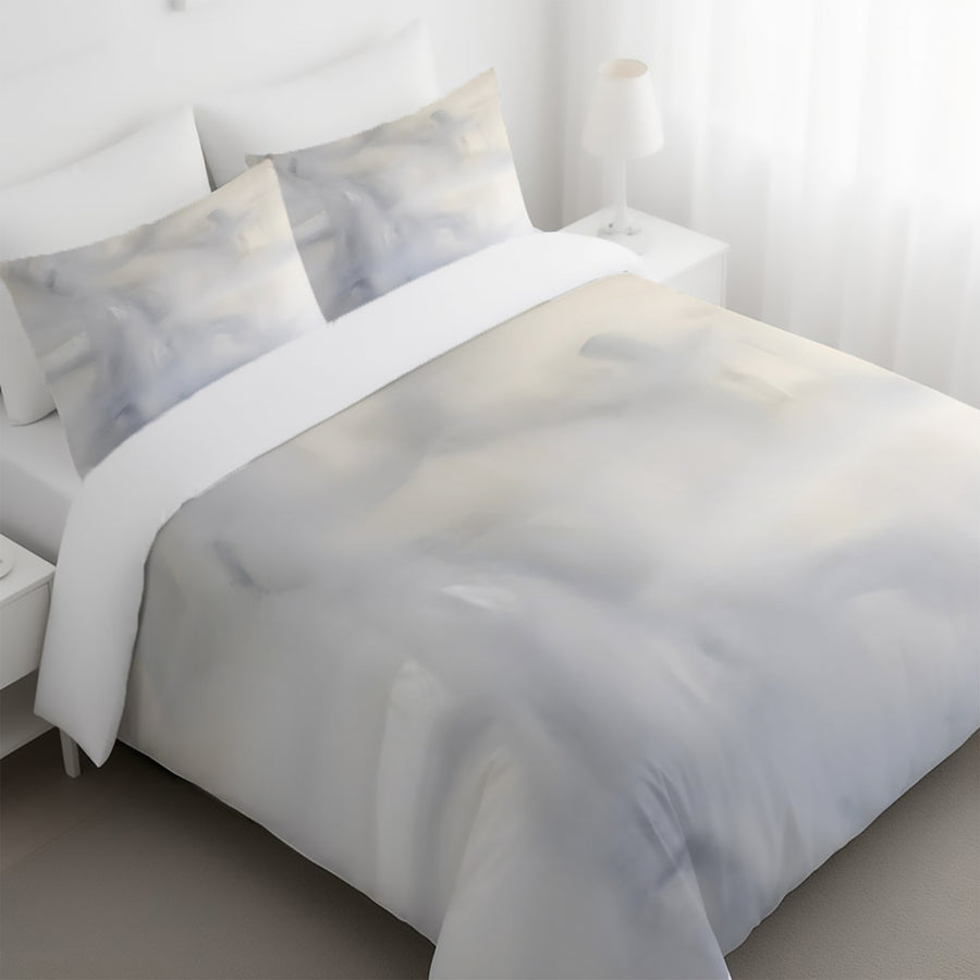 Soft Gray Marble Texture Pattern Duvet Cover