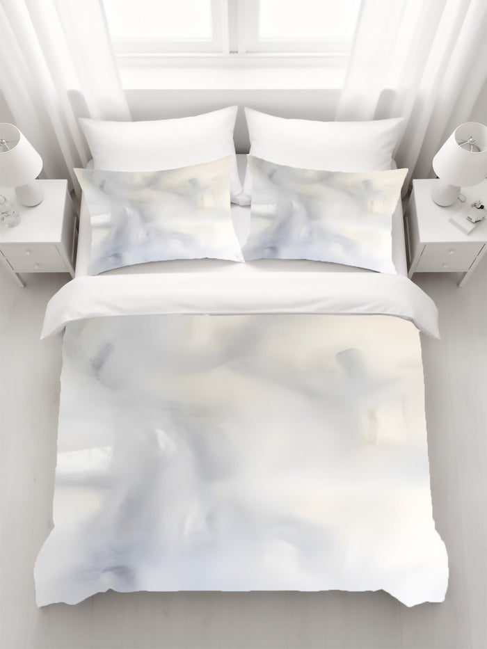 Soft Gray Marble Texture Pattern Duvet Cover