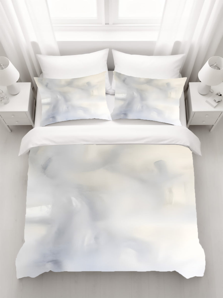 Soft Gray Marble Texture Pattern Duvet Cover
