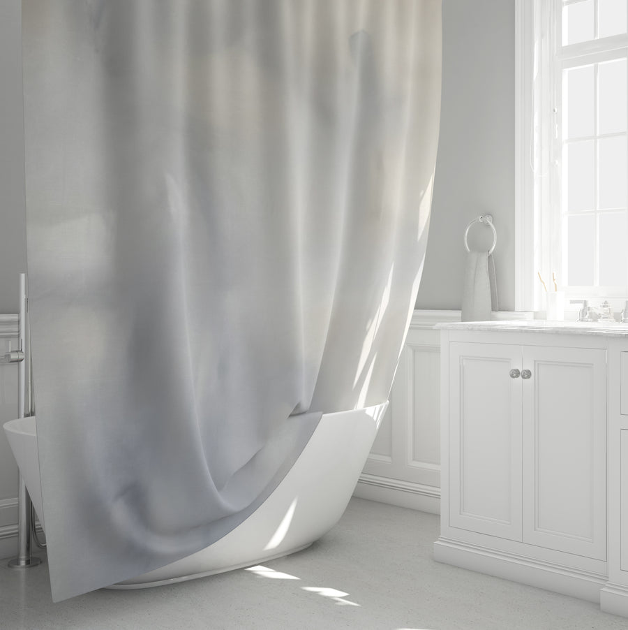 Soft Gray Marble Texture Pattern Shower Curtain