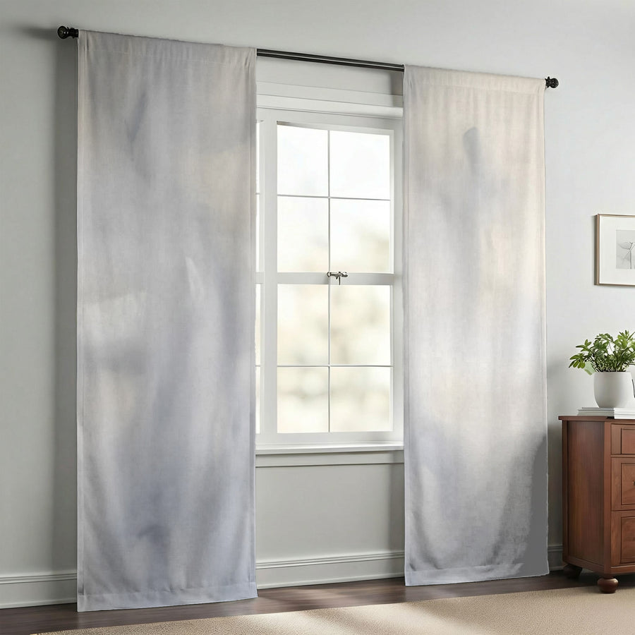 Soft Gray Marble Texture Pattern Window Curtains