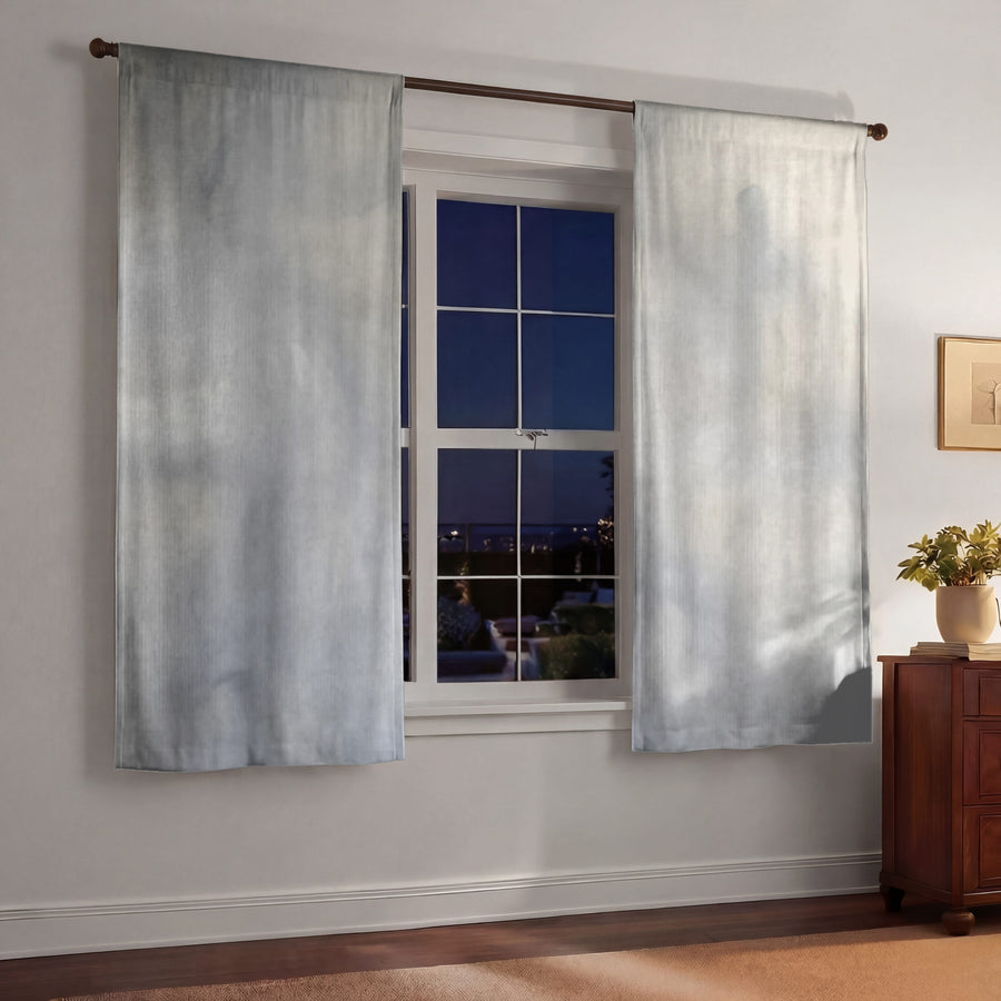 Soft Gray Marble Texture Pattern Window Curtains