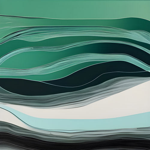 Teal Abstract Wave Layer Pattern