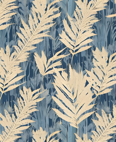 Beige Botanical Leaf Pattern