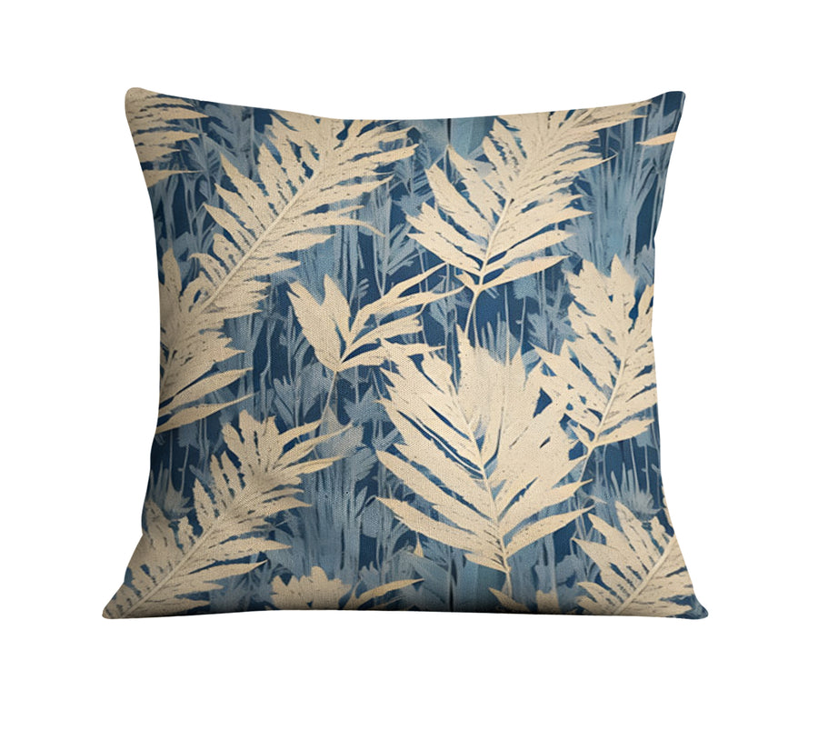 Beige Botanical Leaf Pattern Throw Pillow Cover