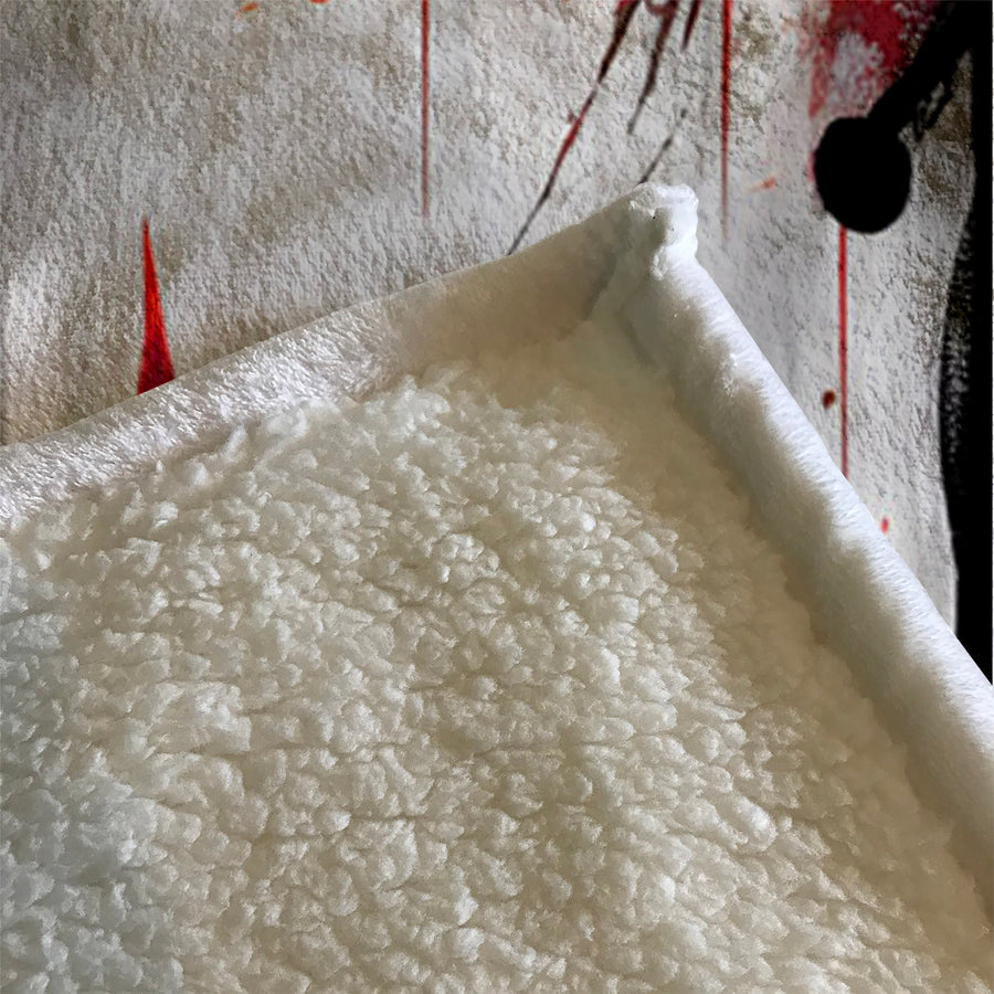 Red Abstract Brushstroke Texture Pattern Fleece Sherpa Blanket