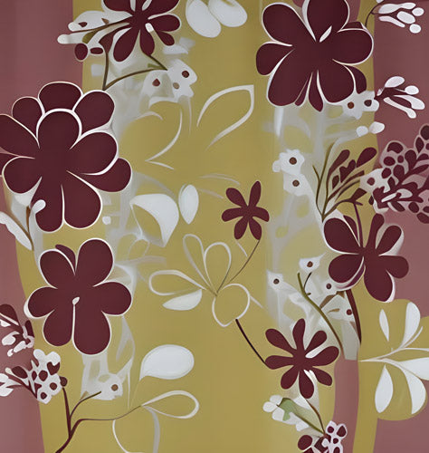 Purple Floral Abastract Botanical Pattern