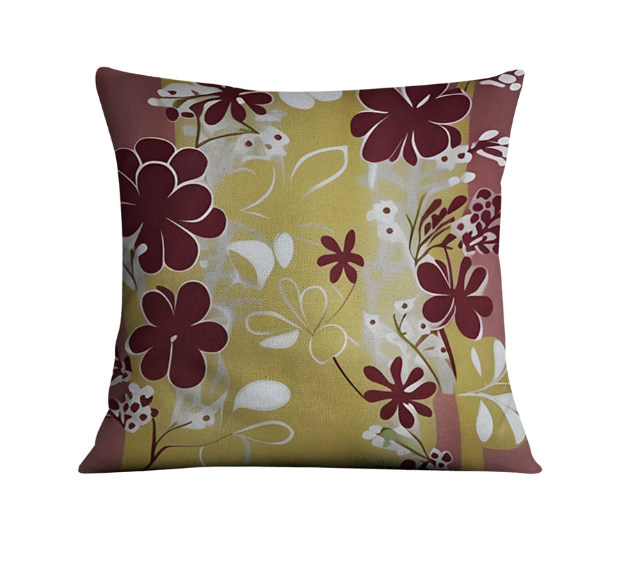 Purple Floral Abastract Botanical Pattern Throw Pillow Cover