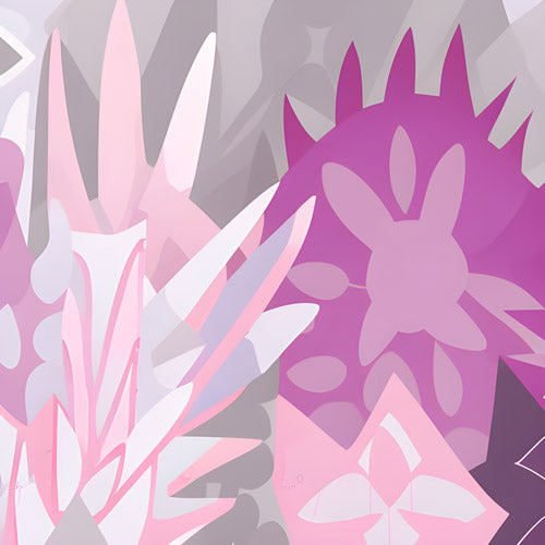 Pink Layered Floral Abstract Pattern