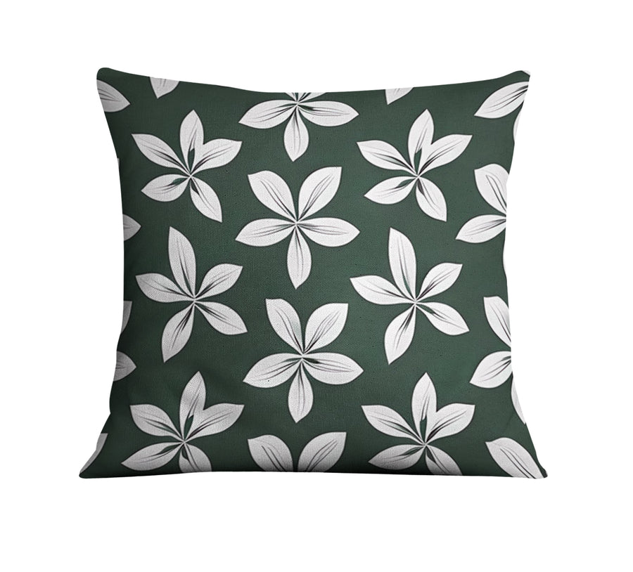 Green Floral Botanical Pattern Throw Pillow Cover