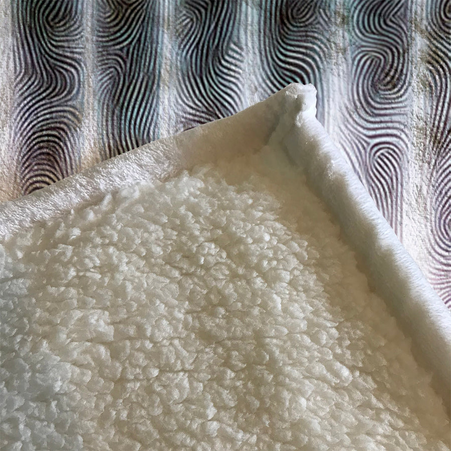 Gray Vertical Glow Texture Pattern Fleece Sherpa Blanket