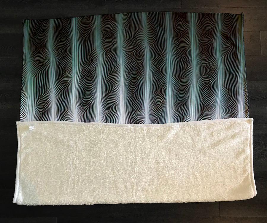 Gray Vertical Glow Texture Pattern Fleece Sherpa Blanket