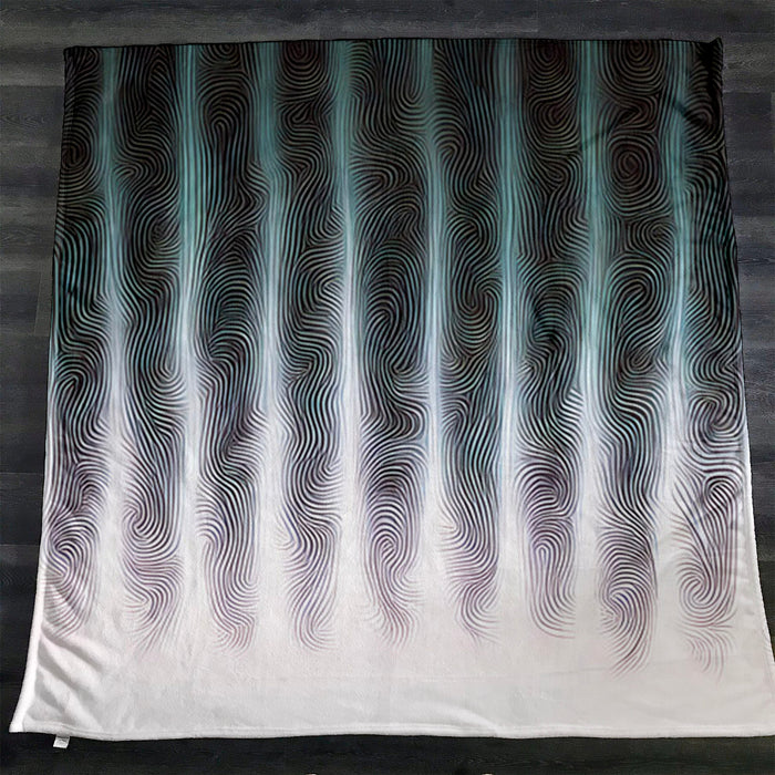 Gray Vertical Glow Texture Pattern Fleece Sherpa Blanket