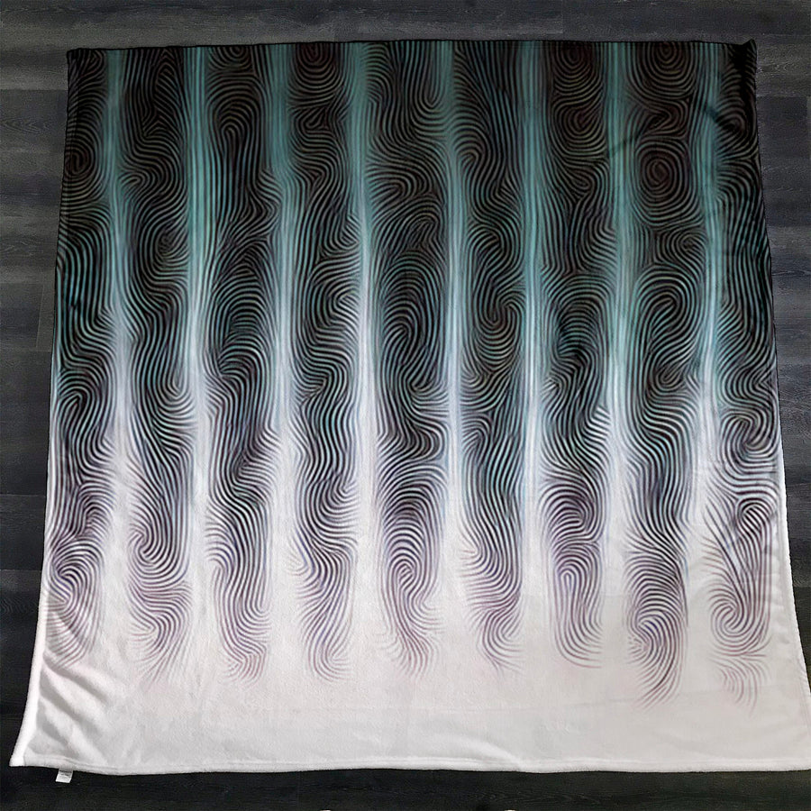 Gray Vertical Glow Texture Pattern Fleece Sherpa Blanket