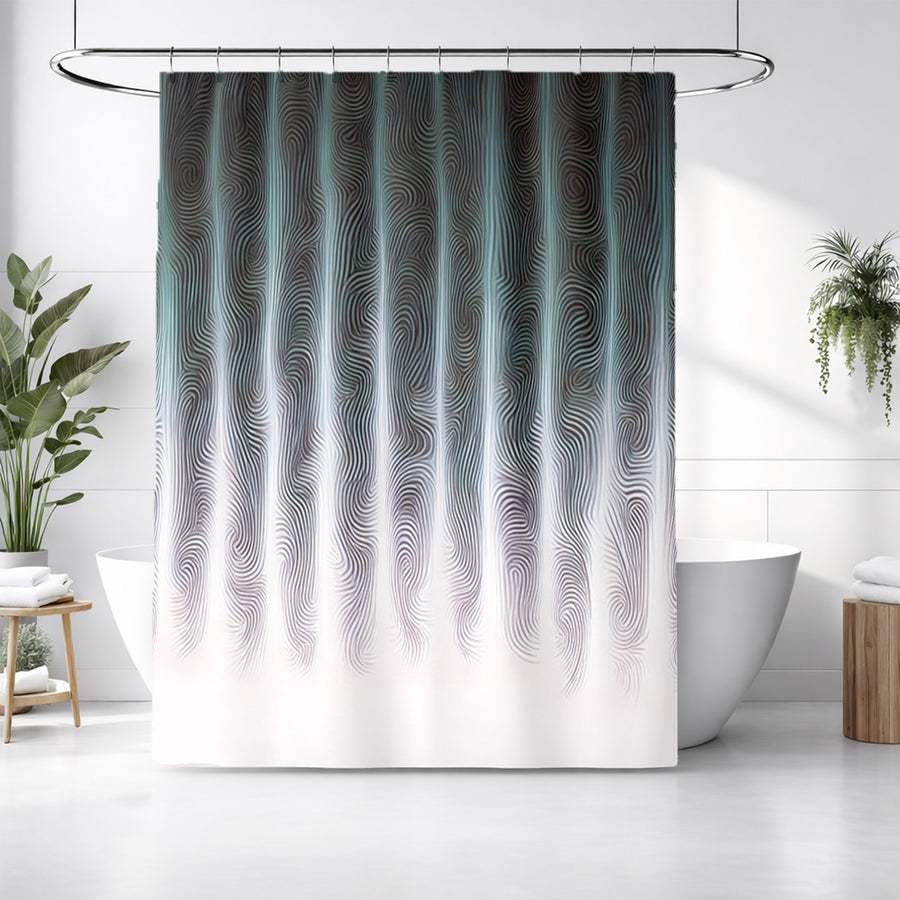Gray Vertical Glow Texture Pattern Shower Curtain