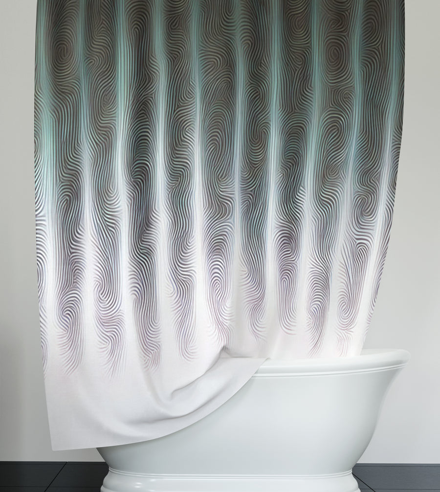 Gray Vertical Glow Texture Pattern Shower Curtain
