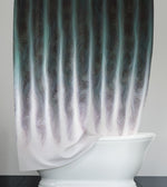 Abstract Striped Shower Curtains - Black, White and Green Wavy Line Pattern - Deja Blue Studios