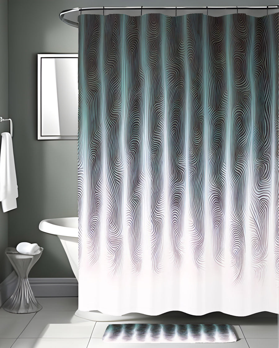 Gray Vertical Glow Texture Pattern Shower Curtain