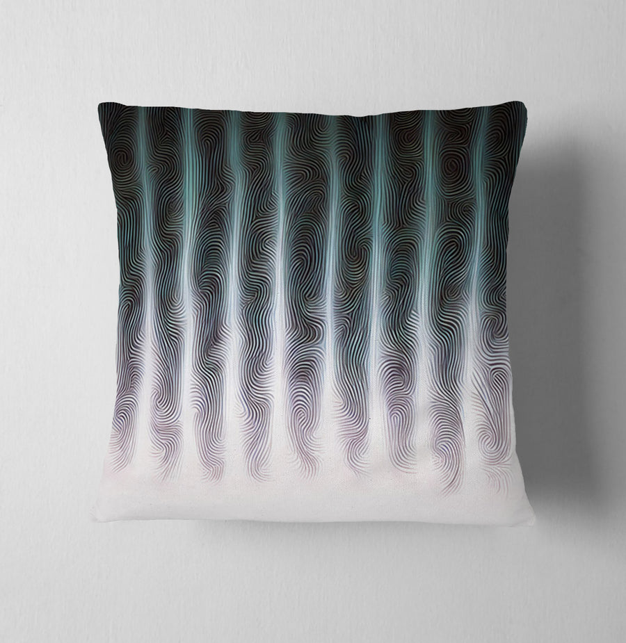 Gray Vertical Glow Texture Pattern Throw Pillow Cover