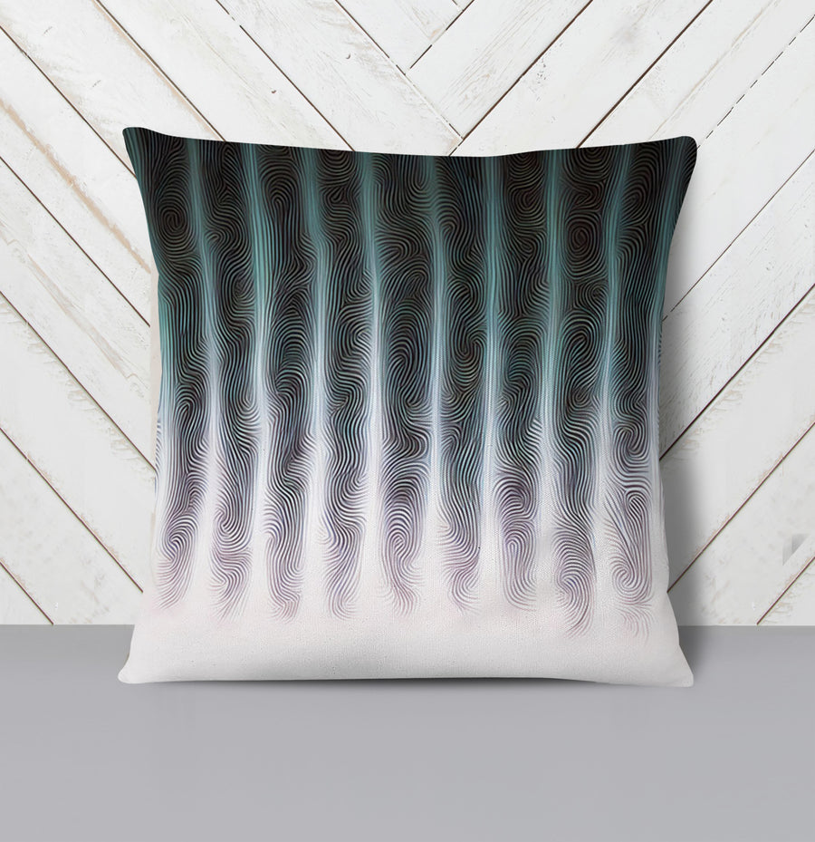 Gray Vertical Glow Texture Pattern Throw Pillow Cover