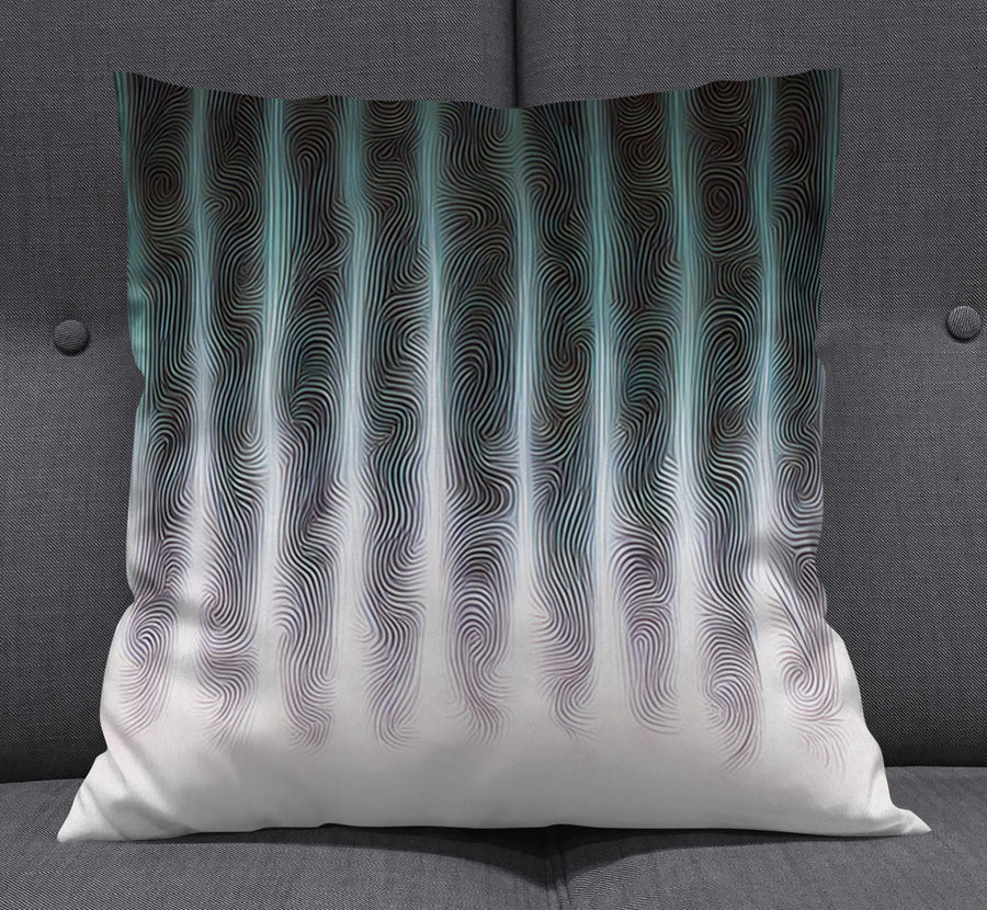 Gray Vertical Glow Texture Pattern Throw Pillow Cover